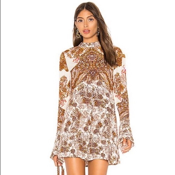 Free People Lady Luck Boho Tunic Ivory Combo M - Picture 3 of 16